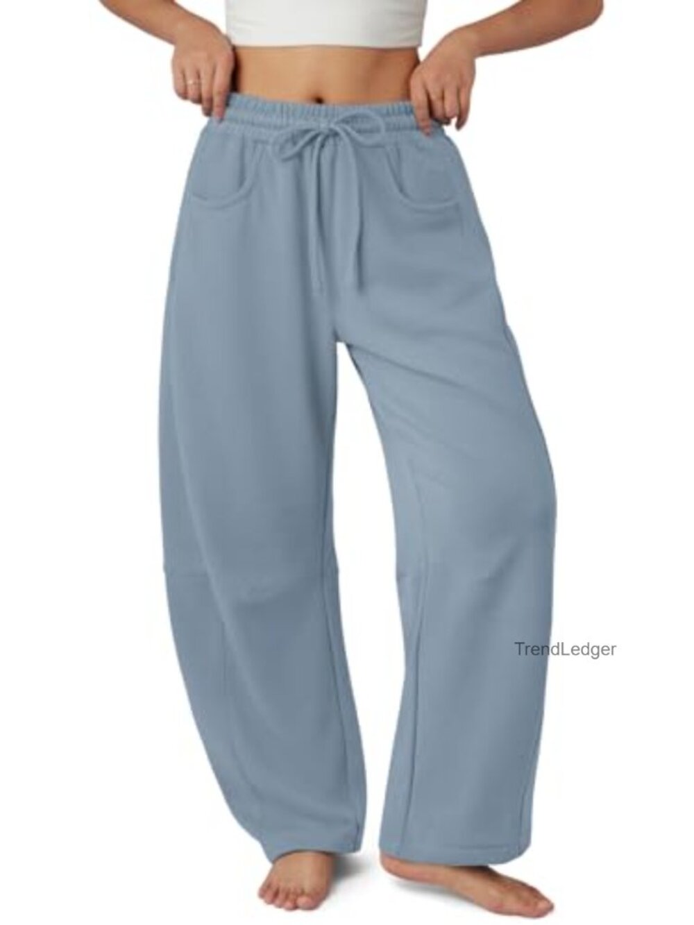 Barrel Leg Sweatpants Wide Leg Baggy Lounge Pants Cotton Relaxed Fit